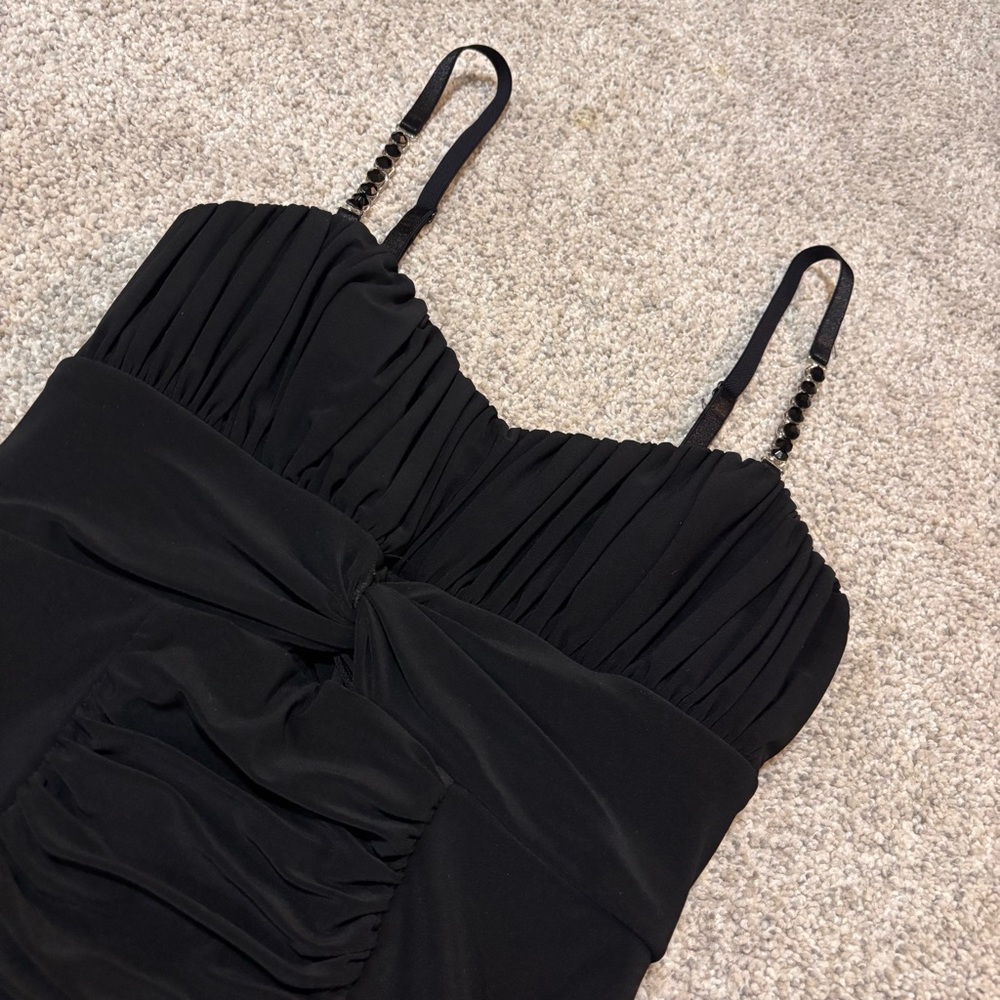 City Studio Black Ruched Mini Dress - Picture 2 of 7